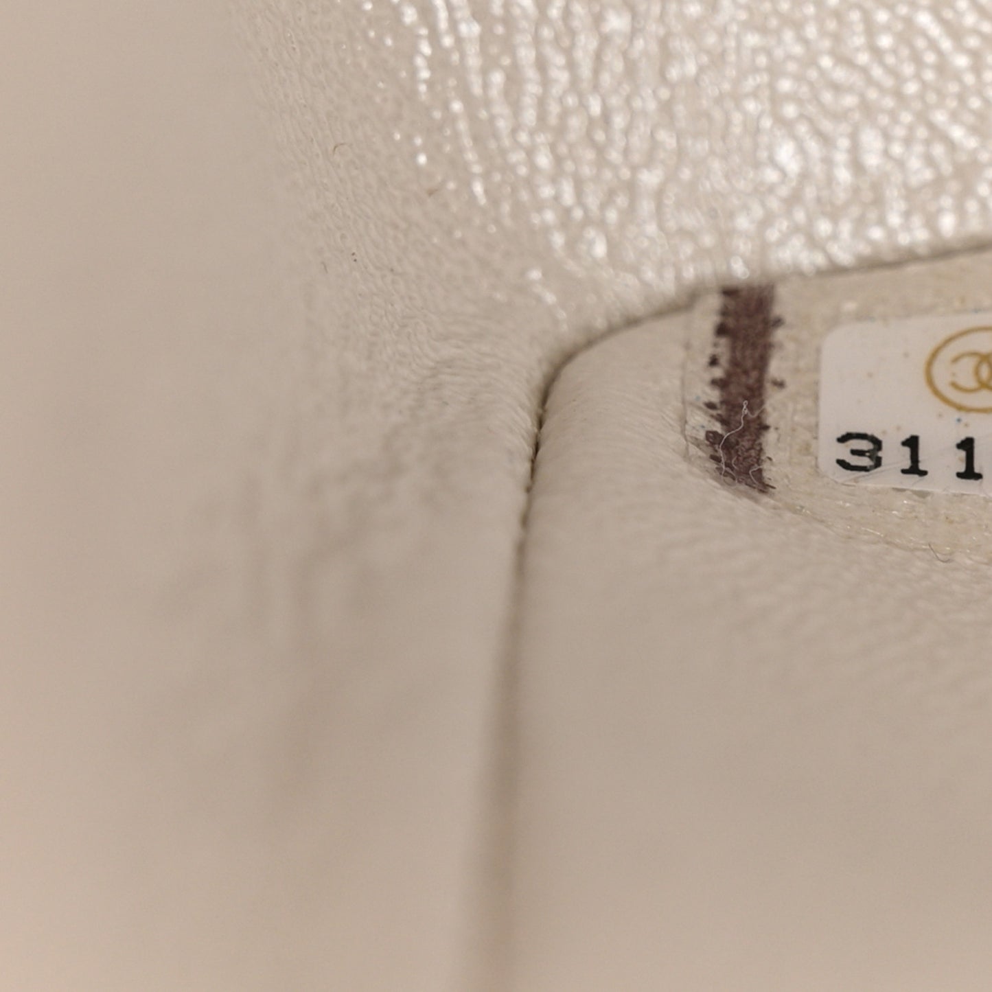 Iridescent Calfskin Quilted Medium Double Flap White