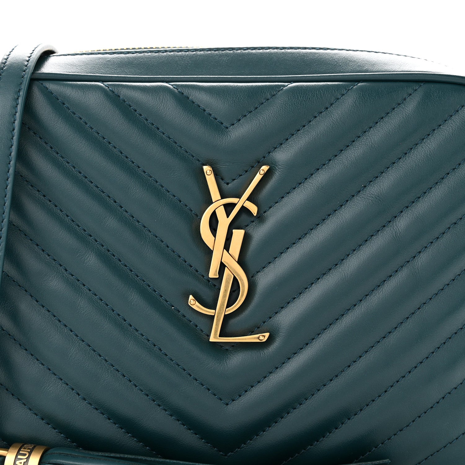 Saint Laurent Calfskin Matelasse Monogram Lou Camera Bag Sea Turquoise 8 of 10