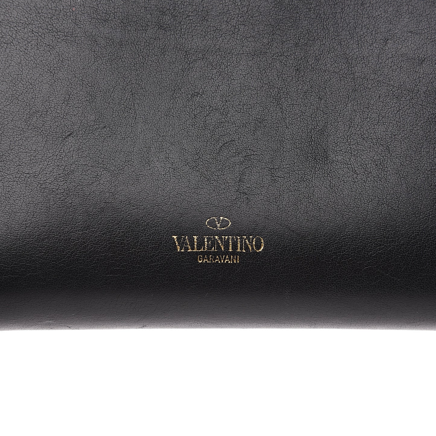 Calfskin Rockstud Zip Around Wallet Black