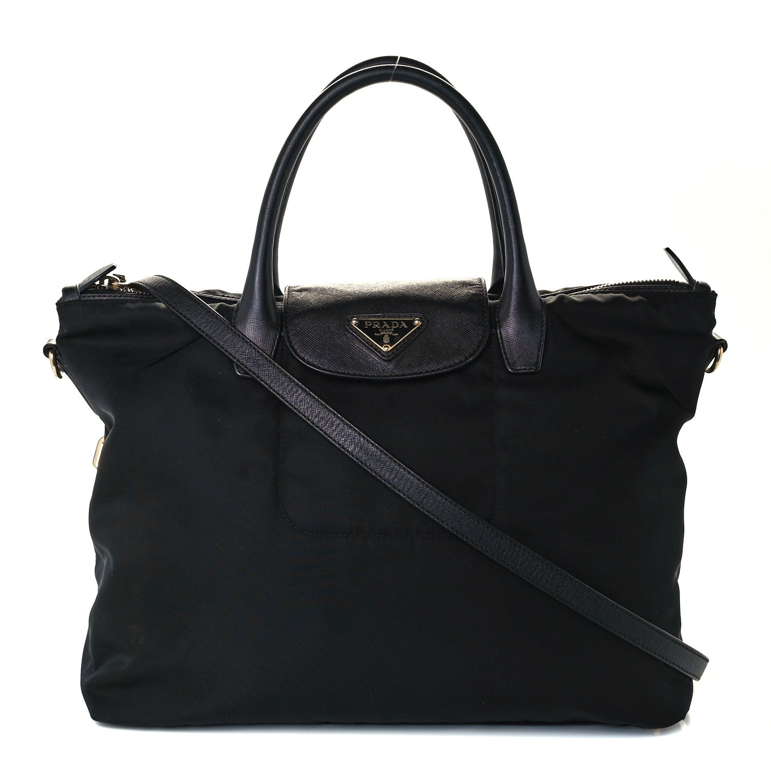 Prada Tessuto Nylon Saffiano Tote Black 1 of 10