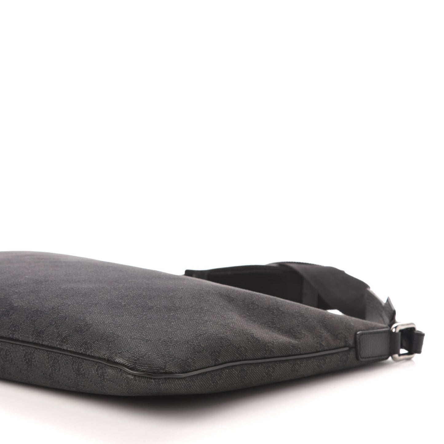 Denim Monogram Flat Messenger Bag Black