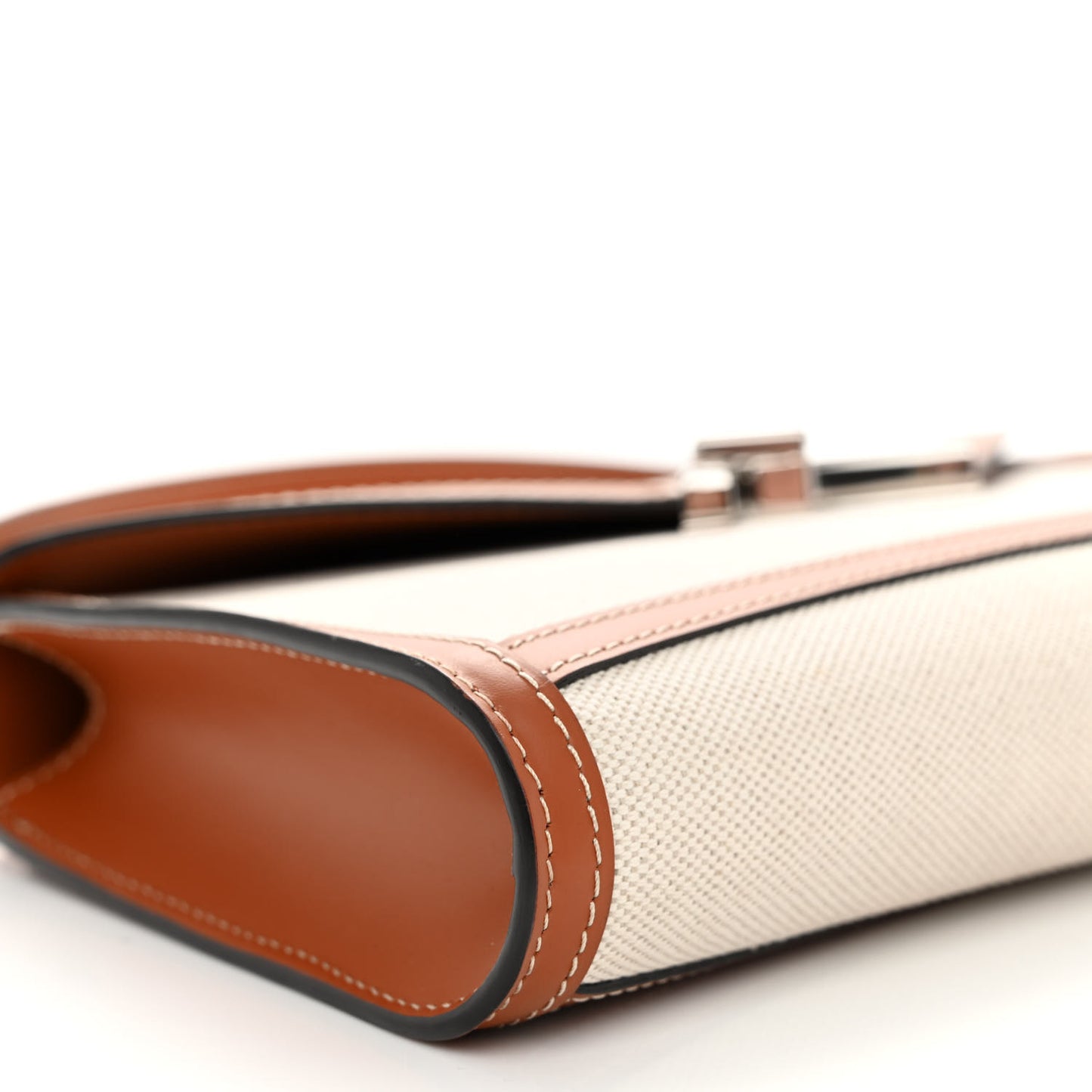 Cotton Canvas Linen Calfskin Gabrielle Clutch