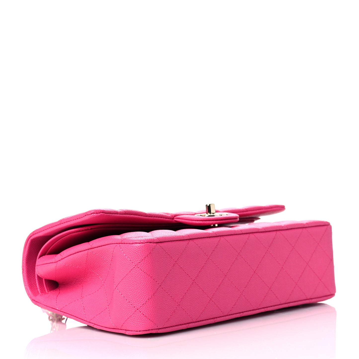Caviar Quilted Medium Double Flap Pink