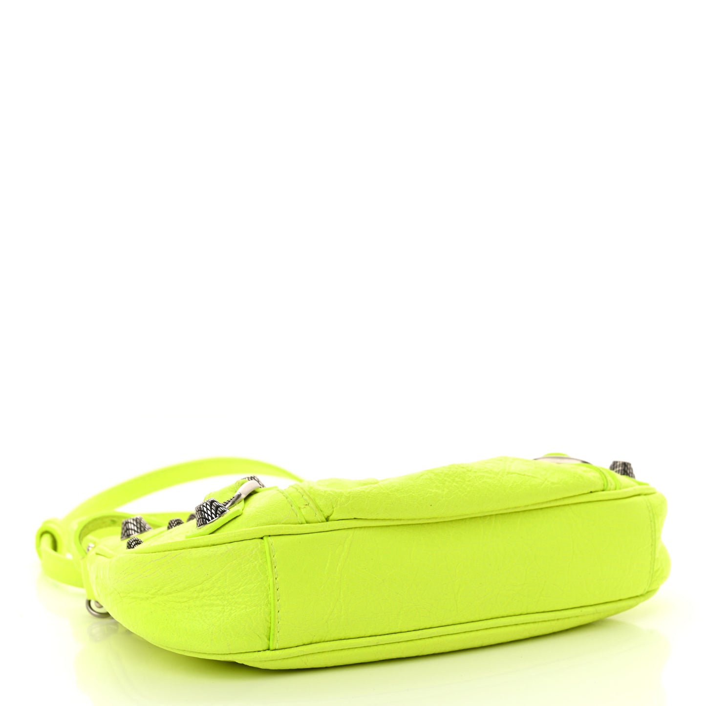 Agneau Arena Le Cagole Chain Shoulder Bag XS Fluo Yellow