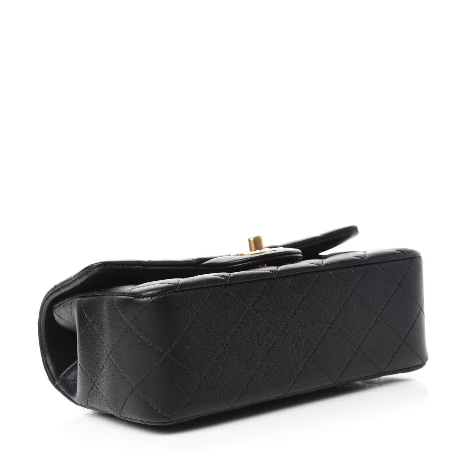 Chanel Lambskin Quilted Mini Top Handle Rectangular Flap Black 4 of 12