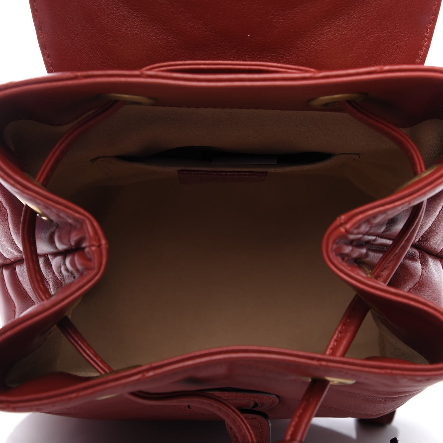 Calfskin Matelasse GG Marmont Flap Backpack Hibiscus Red