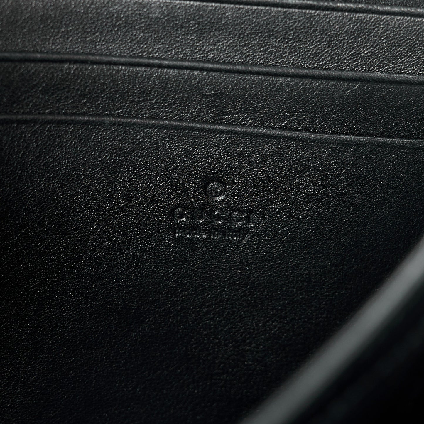 Calfskin Matelasse GG Marmont Chain Wallet Black