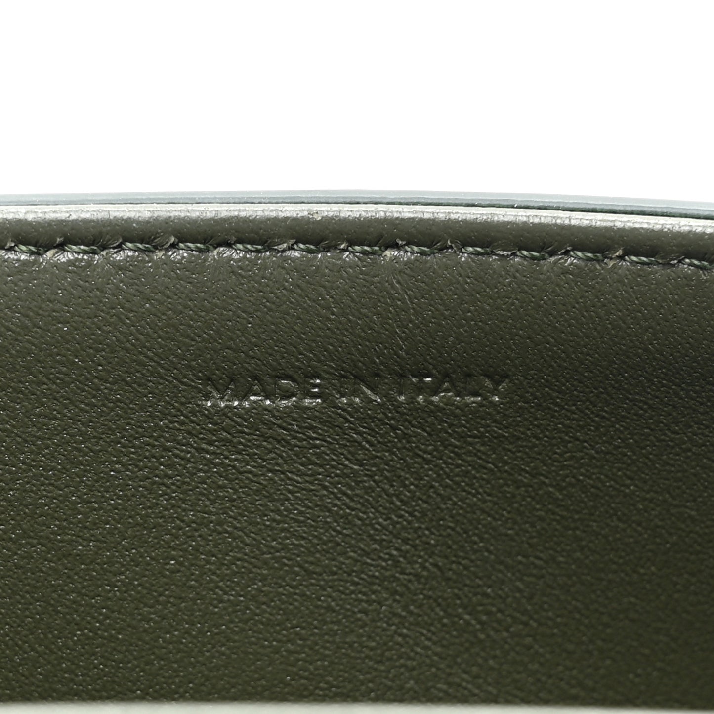 Shiny Calfskin Cuir Triomphe Chain Shoulder Bag Dark Olive