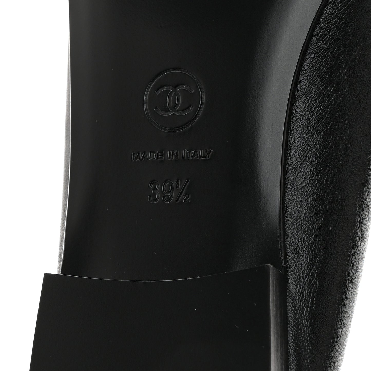 Lambskin Patent Cap Toe Ballerina Flats 39.5 Black