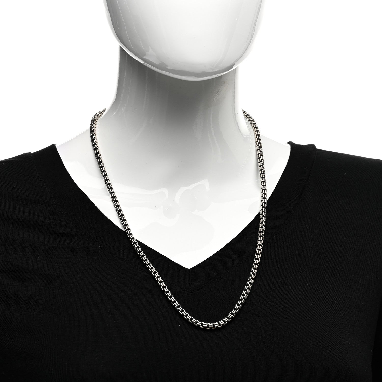 David Yurman Sterling Silver 4.2mm Double Box Chain Necklace 24" 2 of 4