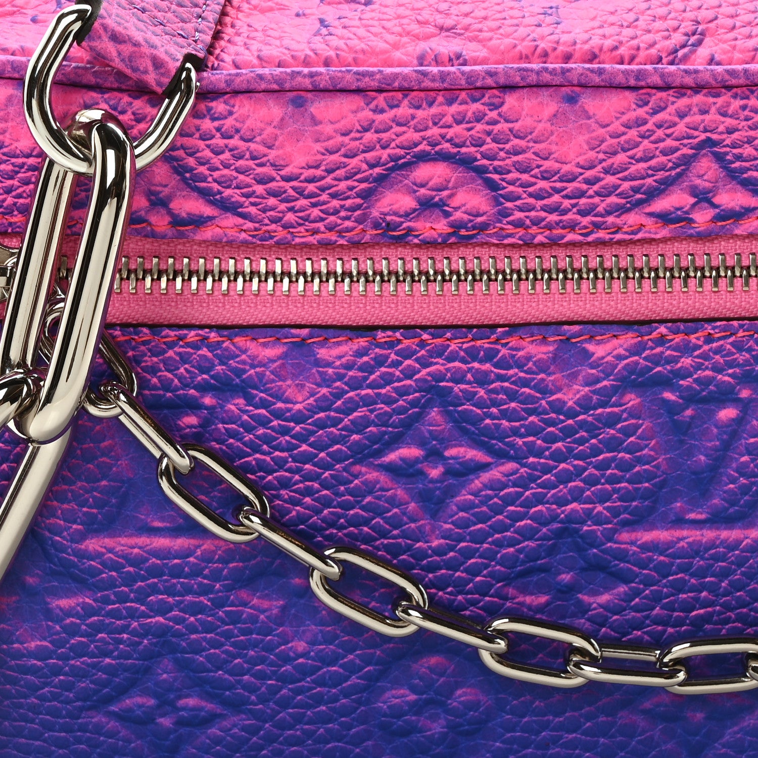 Louis Vuitton Taurillon Illusion Mini Soft Trunk Bleu Rose 7 of 9
