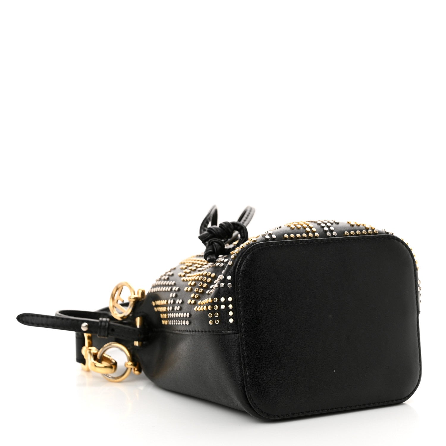 Fendi Vitello Liberty F is Fendi FF Studded Mini Mon Tresor Bucket Bag Black 4 of 13