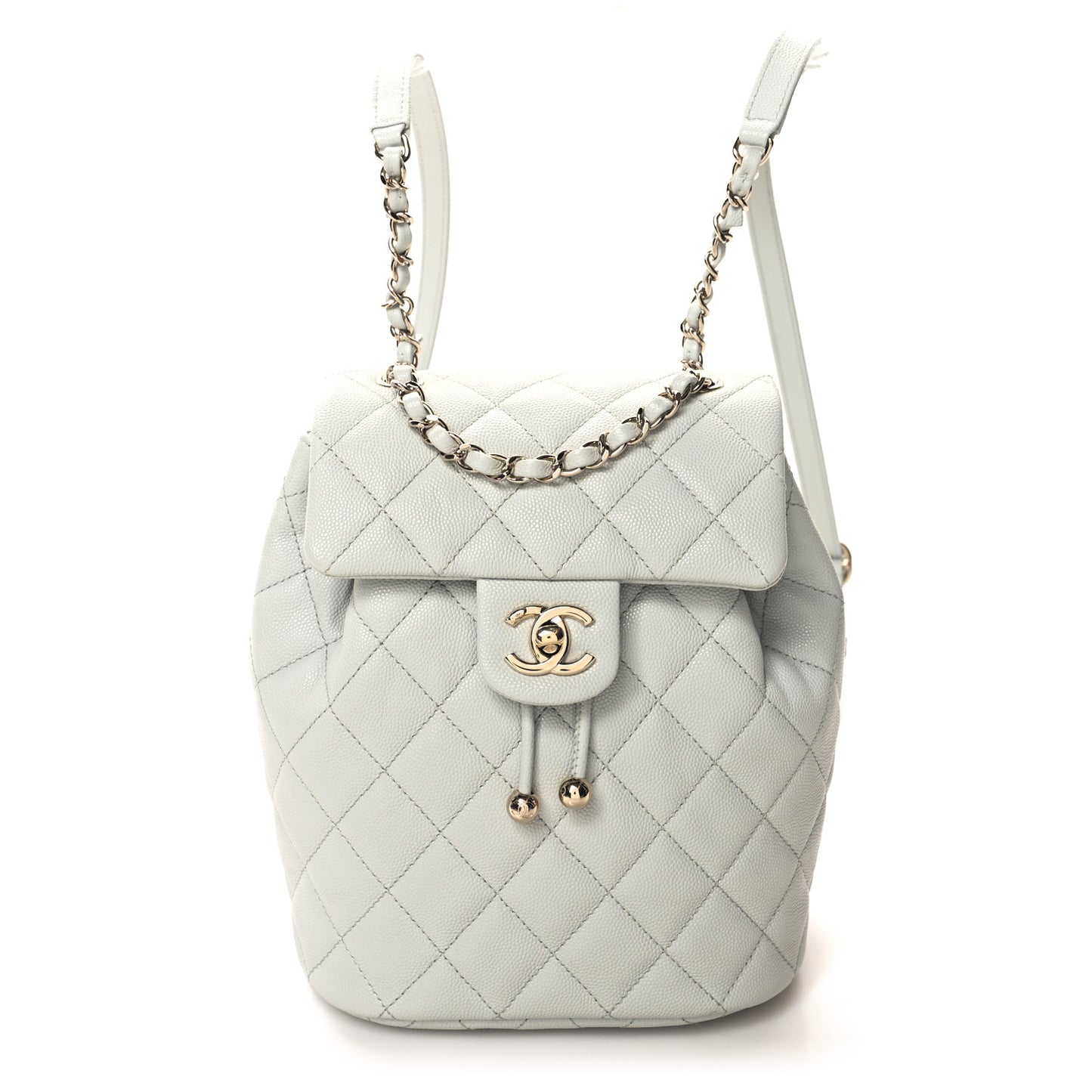 Caviar Quilted Mini Urban Spirit Backpack Light Blue