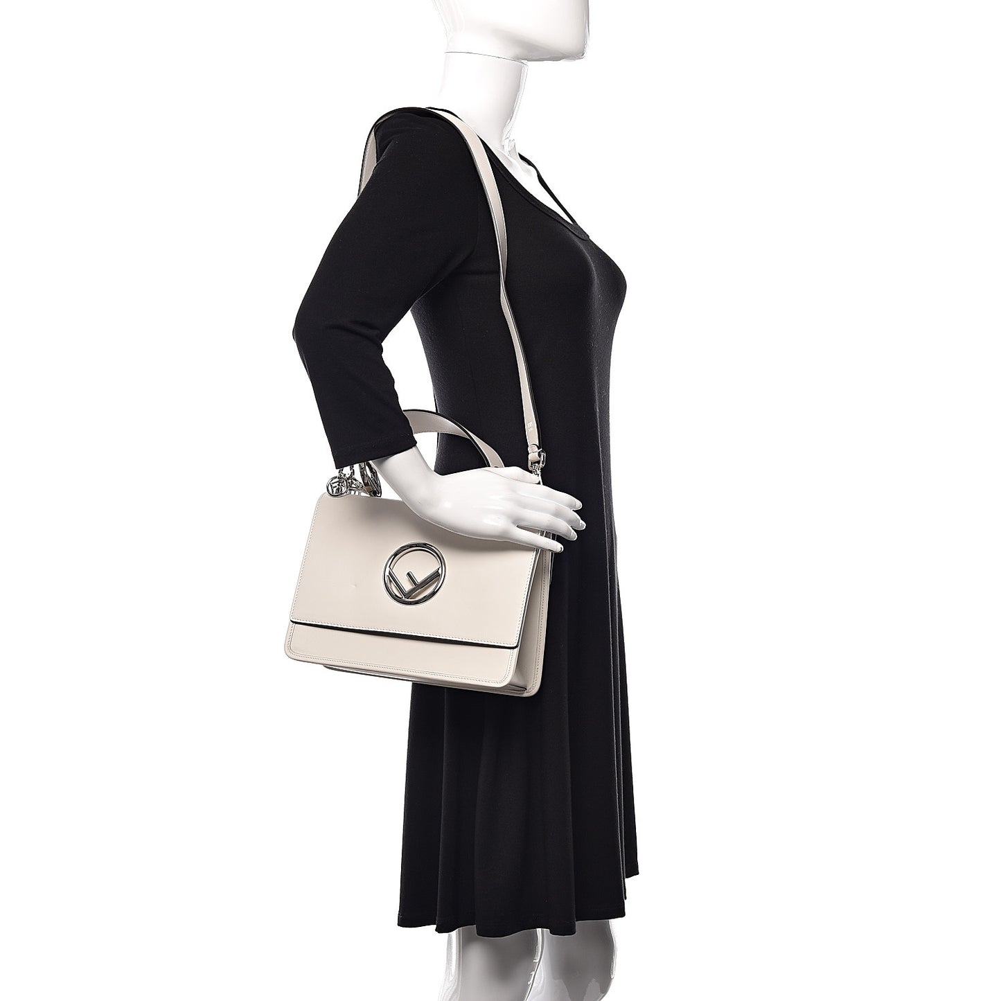Vitello Century Opaco F is Fendi Kan I Shoulder Bag White Ice