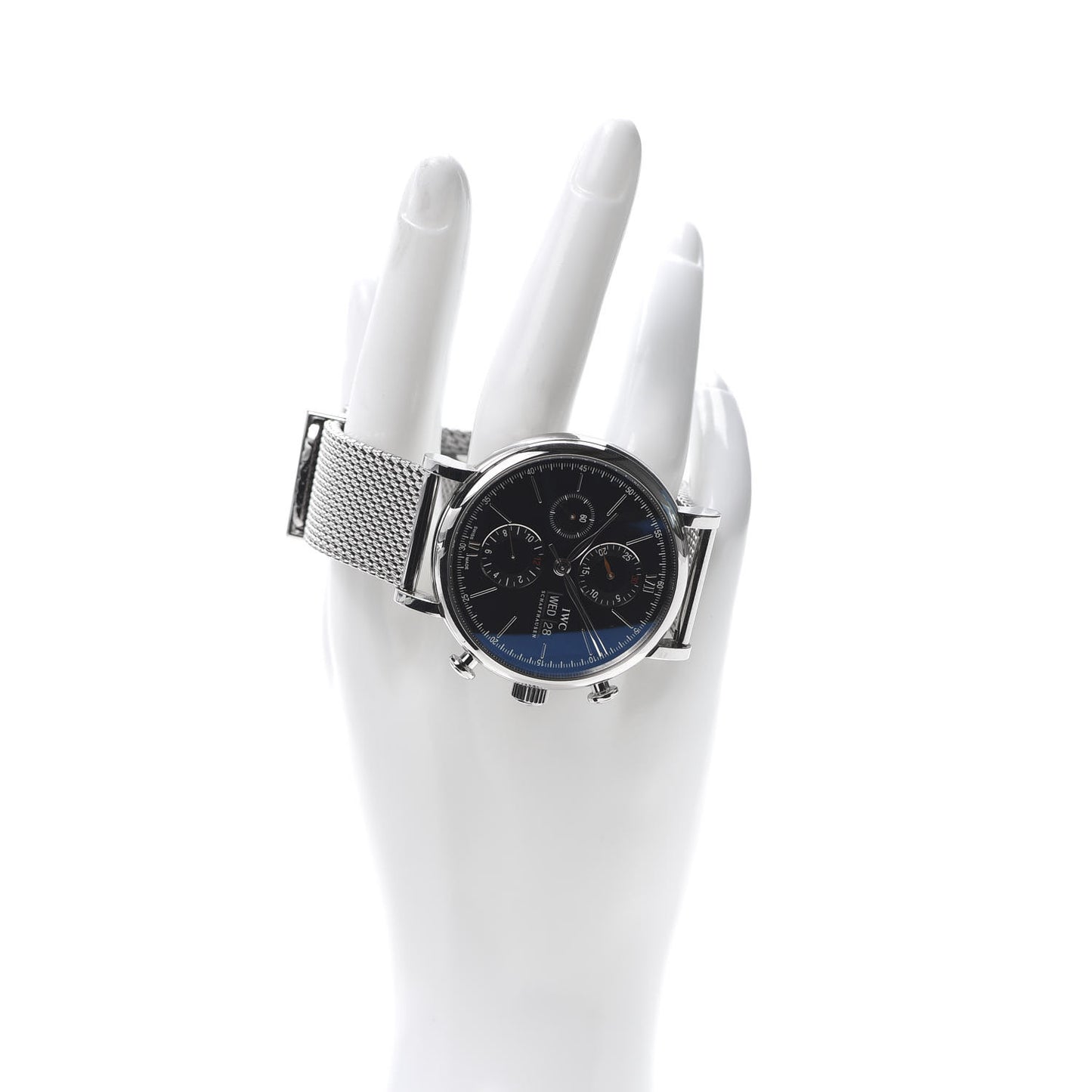 Stainless Steel 42mm Portofino Chronograph Automatic Watch Black IW391030