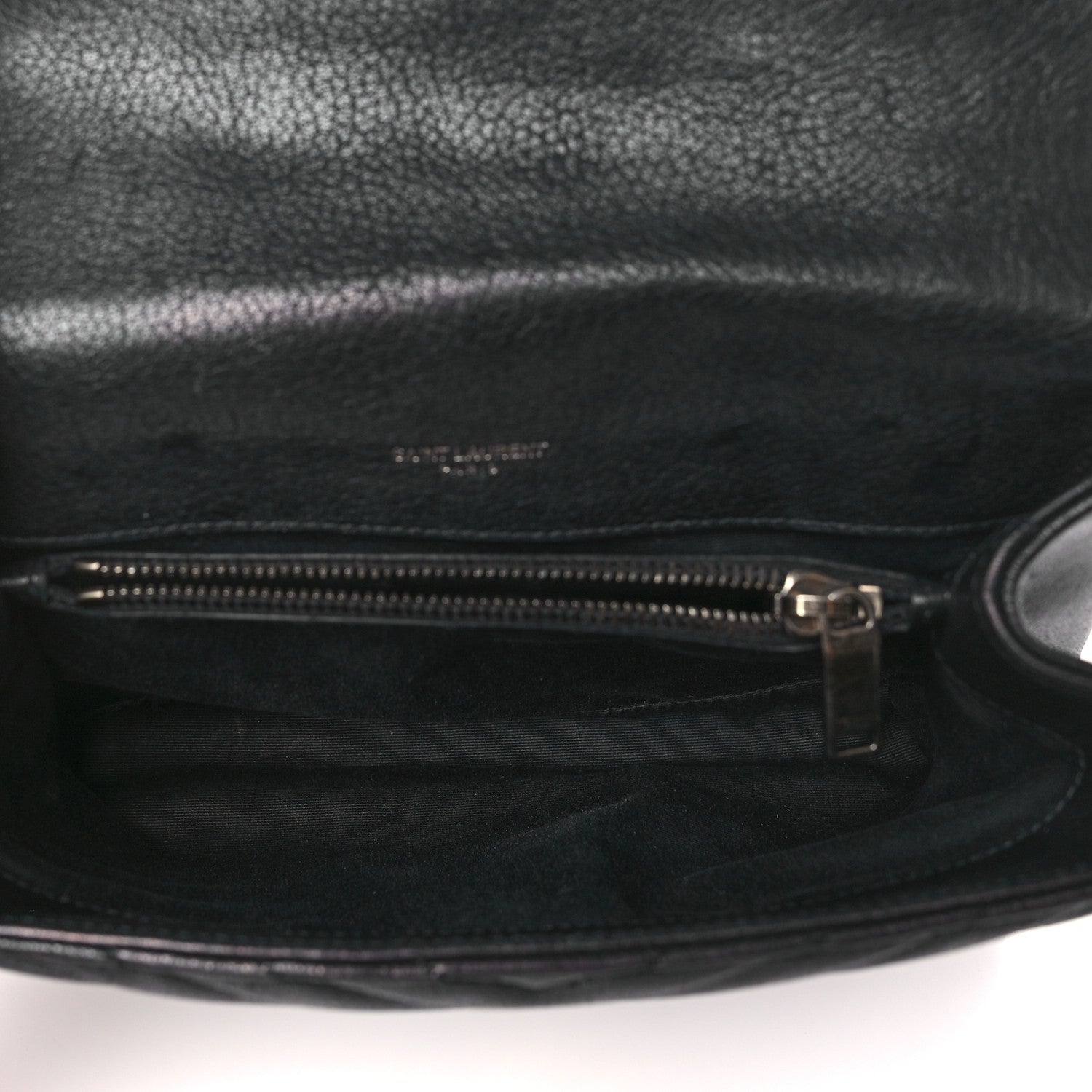 Saint Laurent Sheepskin Matelasse Chevron Monogram Medium College Bag Black 5 of 12