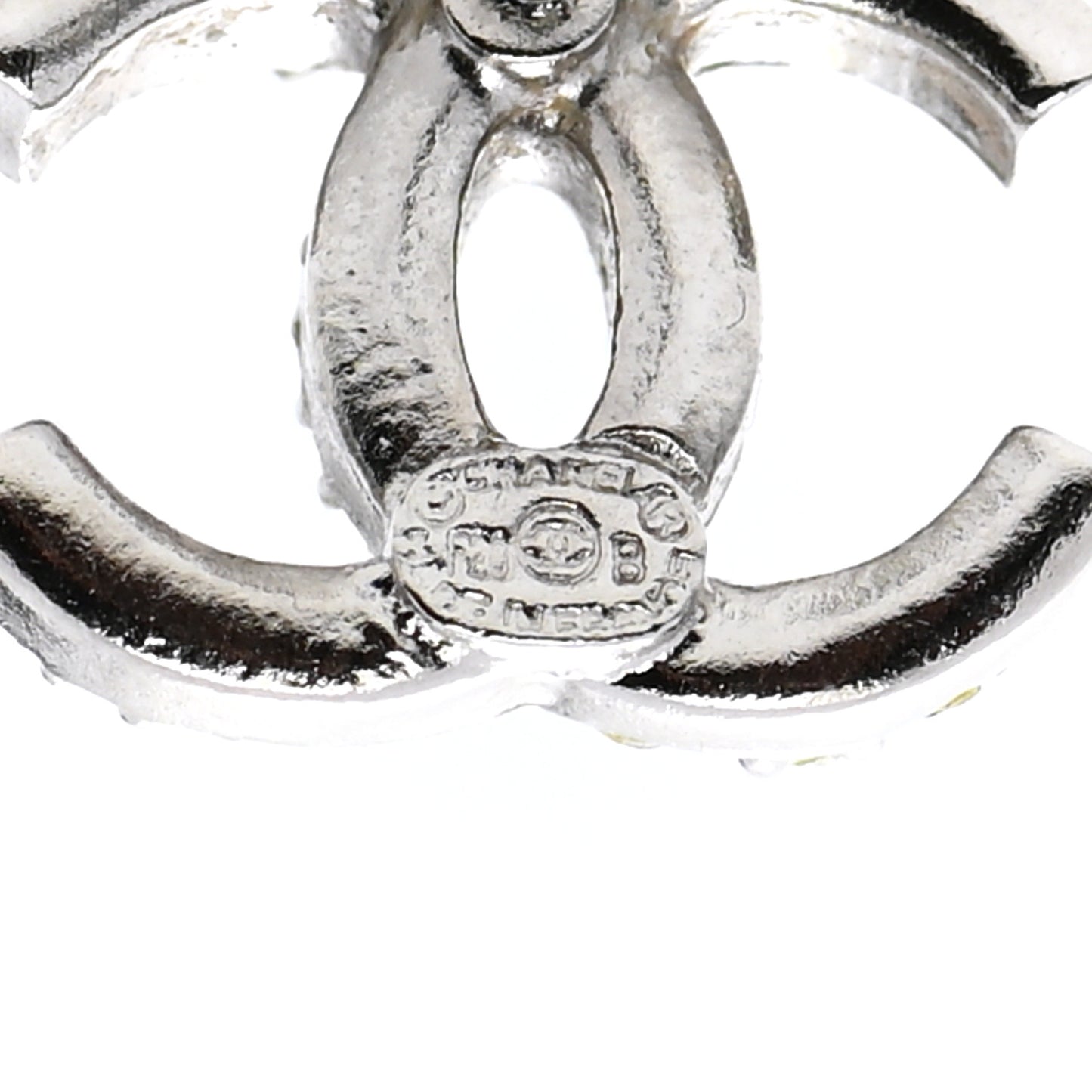 Crystal CC Earrings Silver