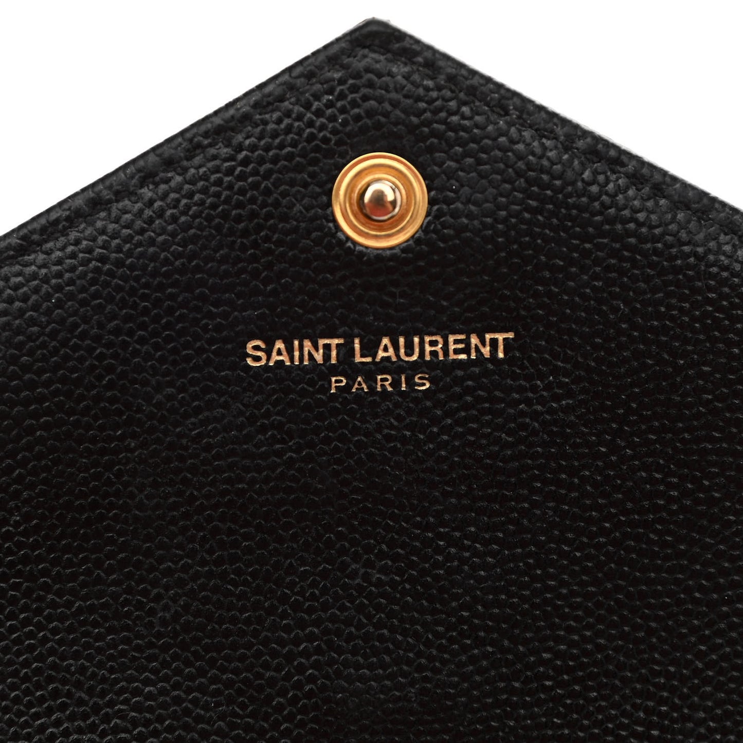 Grain De Poudre Matelasse Chevron Monogram Envelope Chain Wallet Black