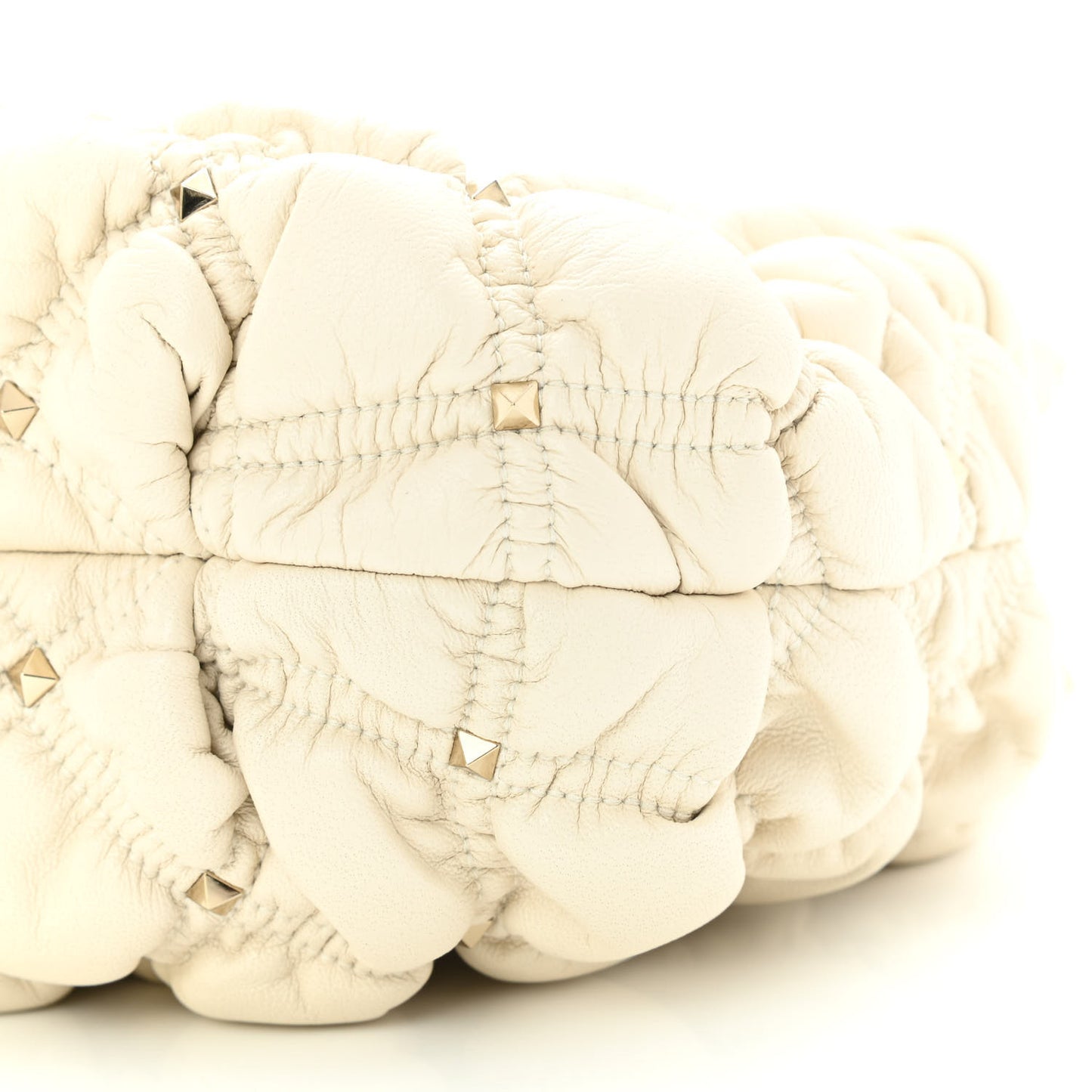 Nappa Spikeme Clutch Ivory
