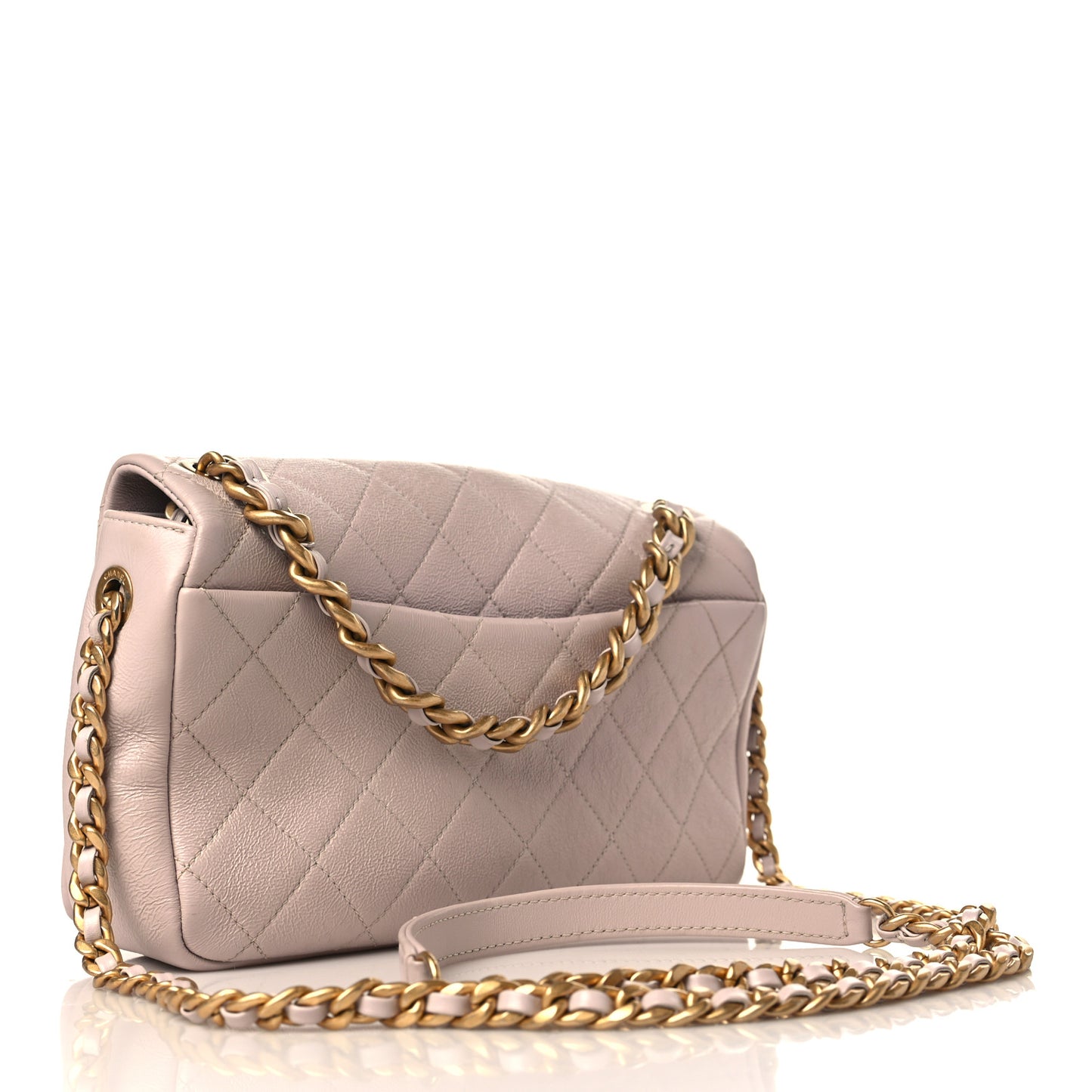 Shiny Lambskin Quilted Medium Fashion Therapy Flap Bag Lilac