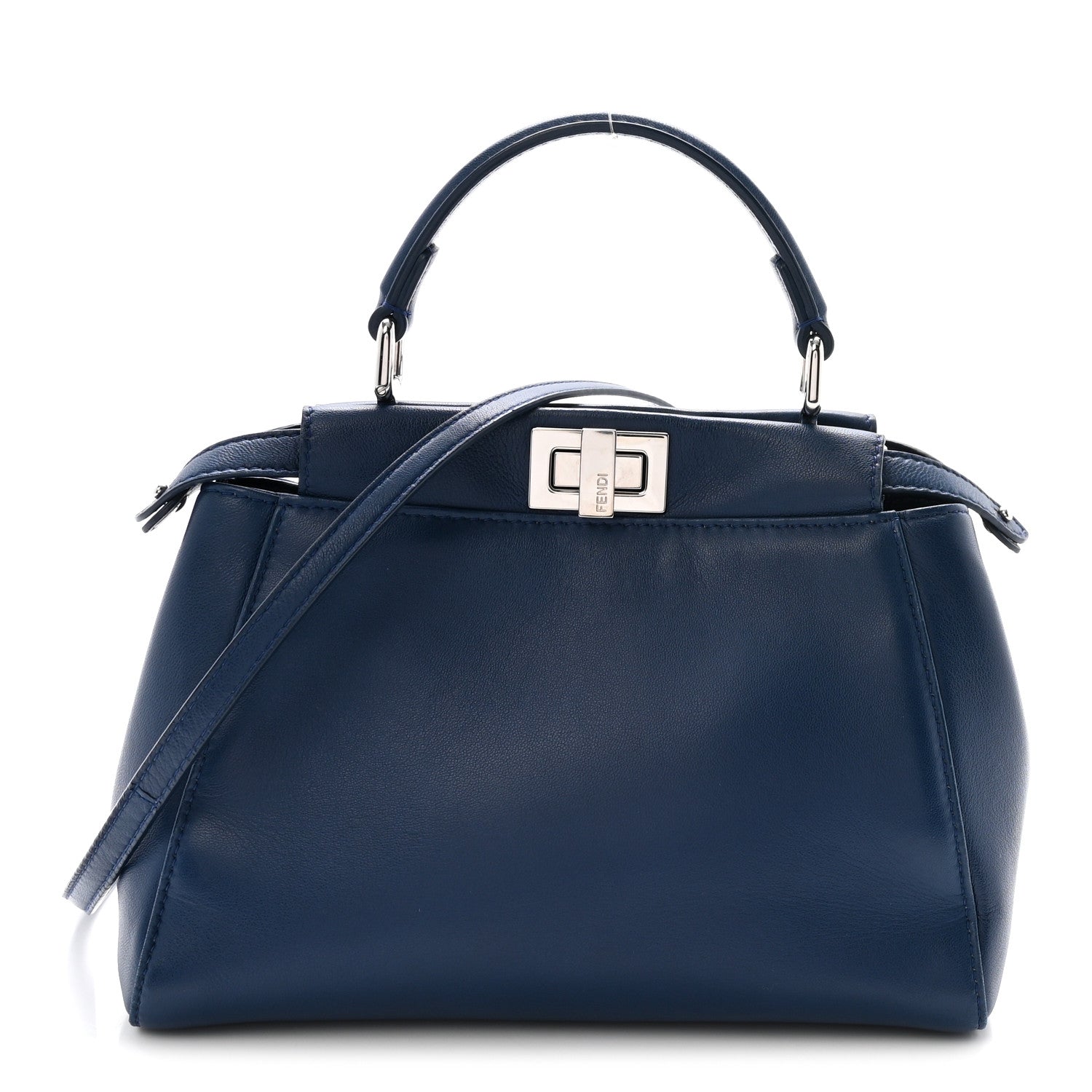Findif パフボエル Fendi Nappa Mini Peekaboo Iconic Satchel Dark Blue 1887964