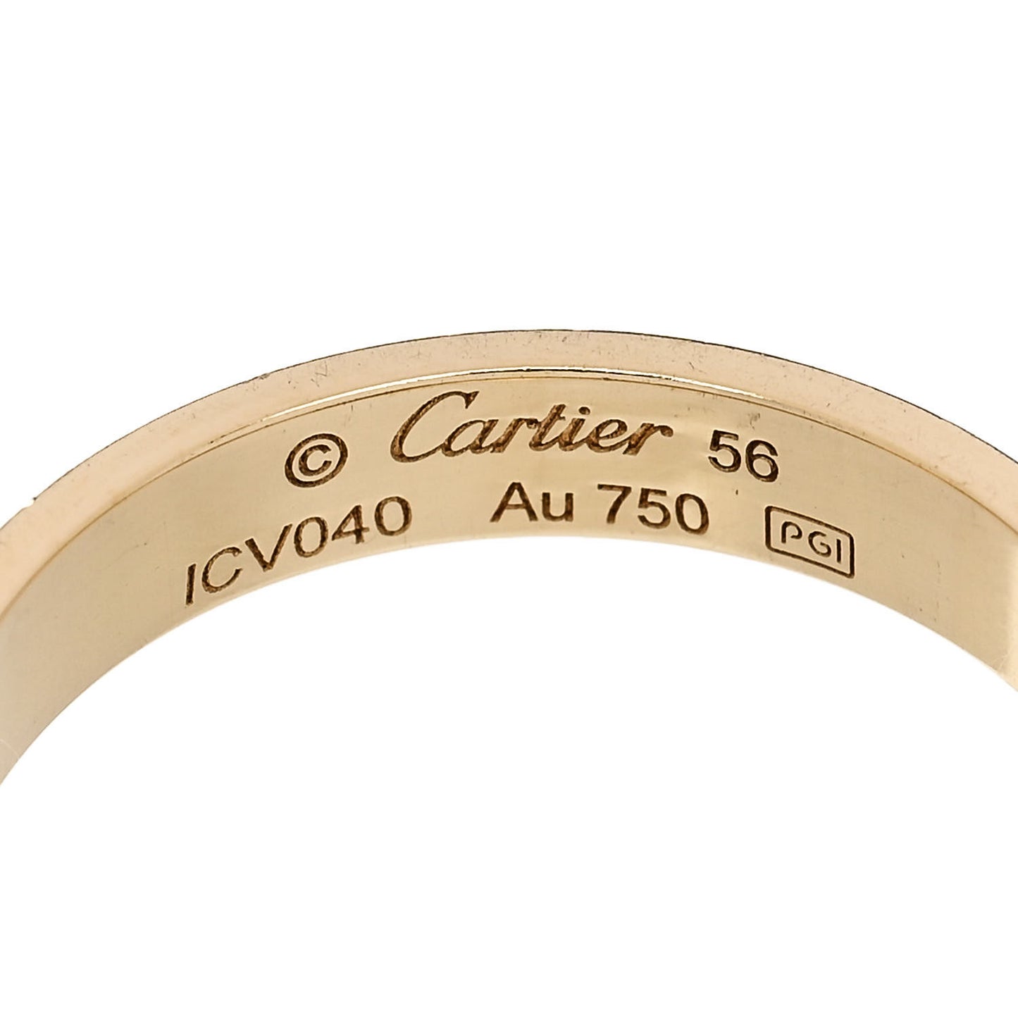 18K Yellow Gold 3.5mm LOVE Wedding Band Ring 56 7.5