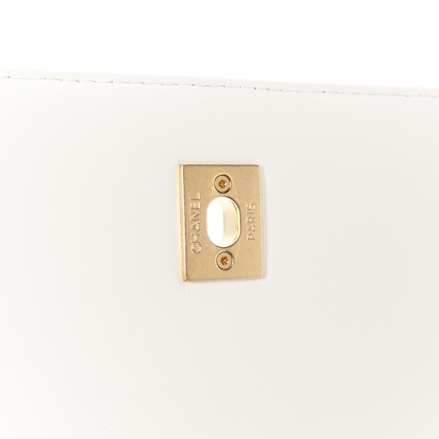 Caviar Quilted Mini Top Handle Flap White