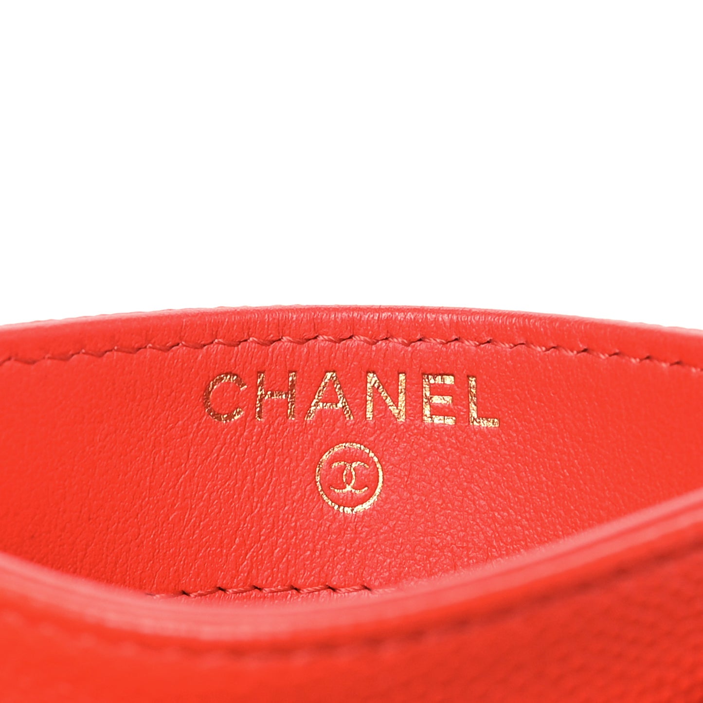 Caviar Quilted Card Holder Red