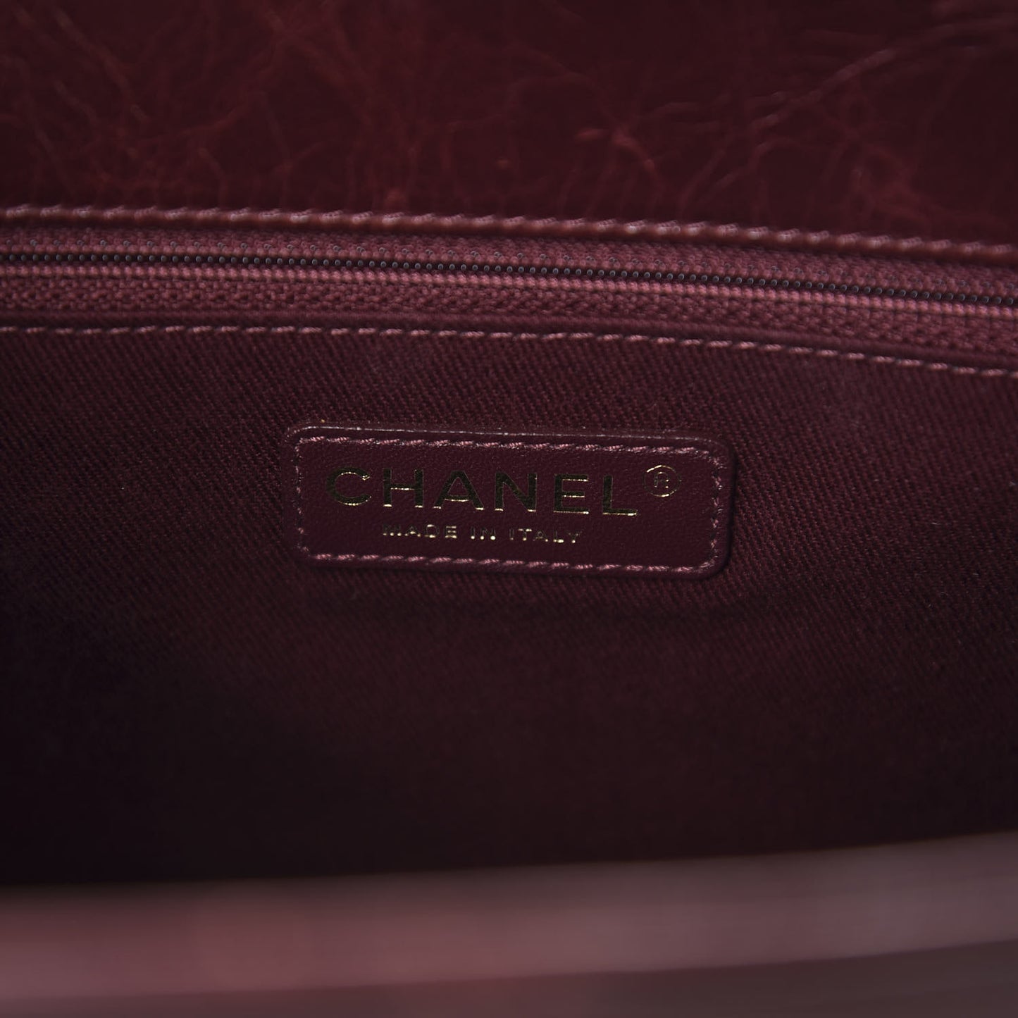 Glazed Calfskin Perfect Edge Tote Bordeaux