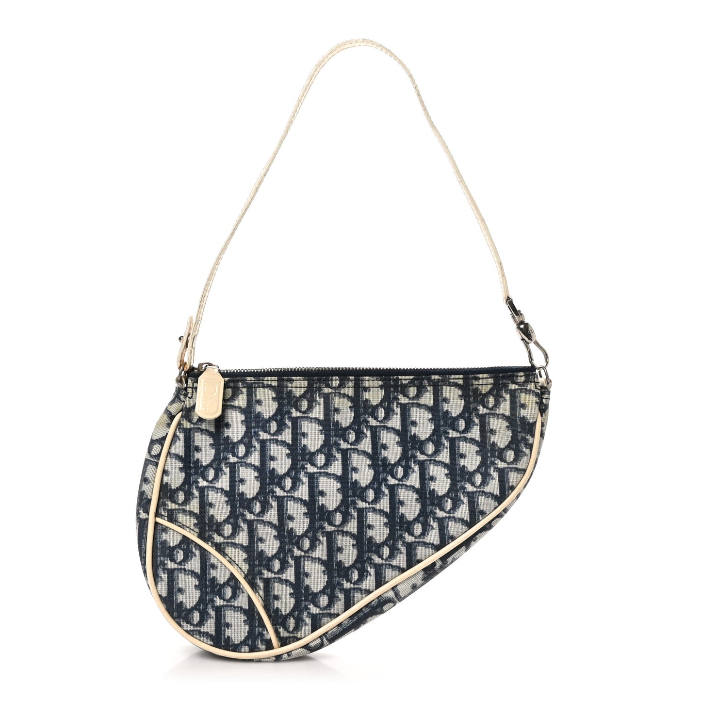 Monogram Mini Saddle Pochette White Blue