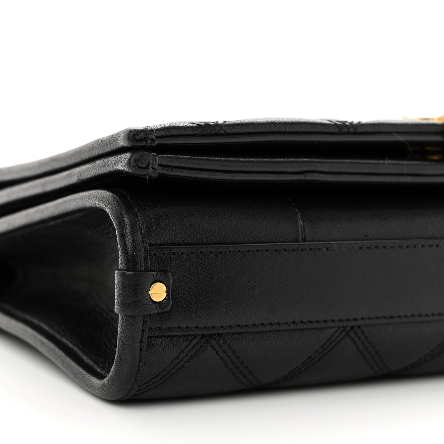 Lambskin Quilted Mini Becky Chain Bag Black
