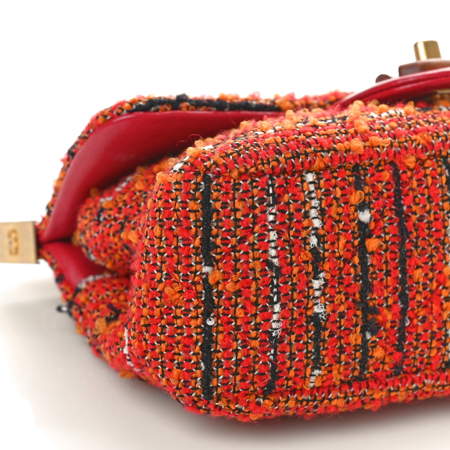 Chanel Tweed Knock On Wood Mini Flap Red 9 of 12