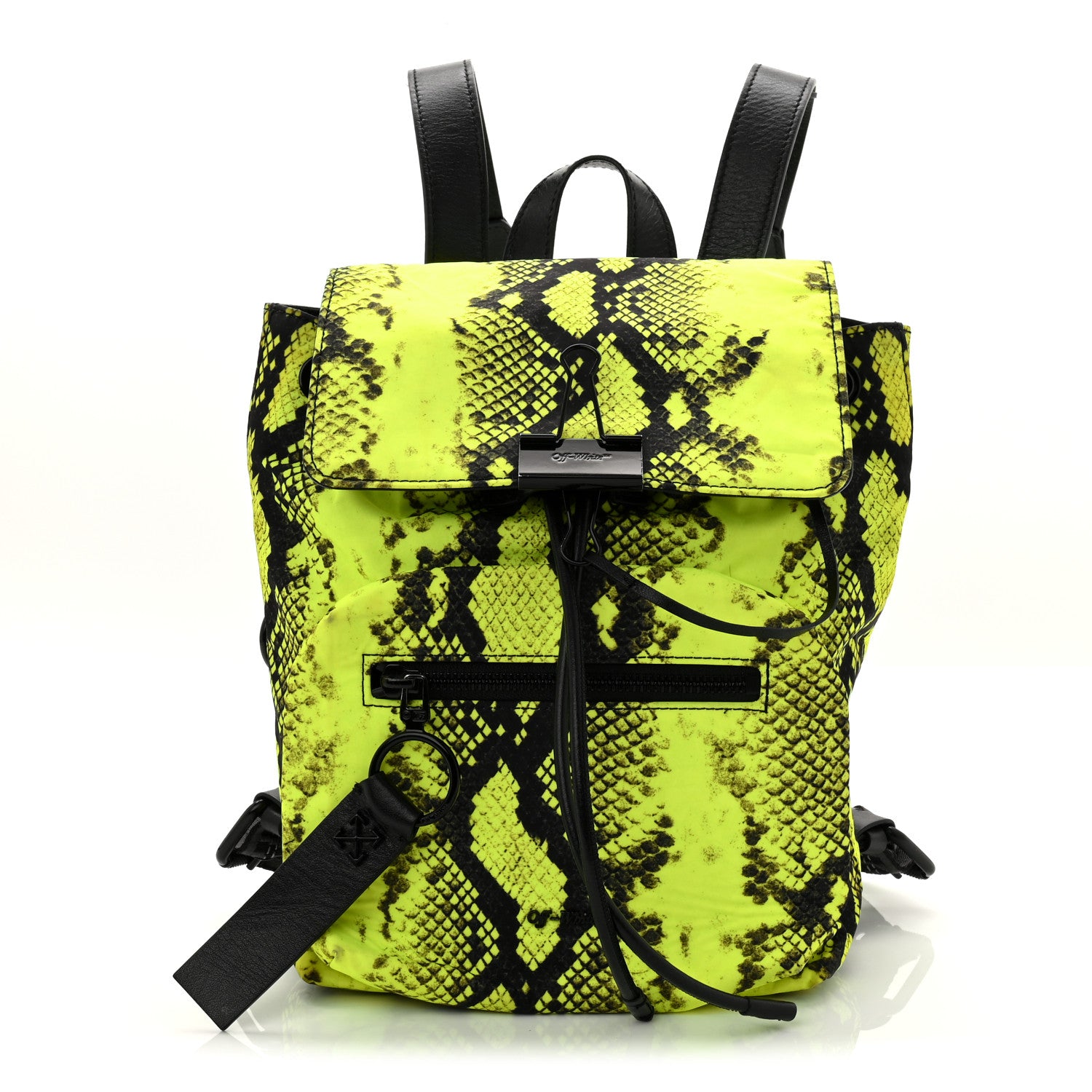 Off-White Nylon Python Print Mini Backpack Fluo Yellow Black 1804340 – FASHIONPHILE