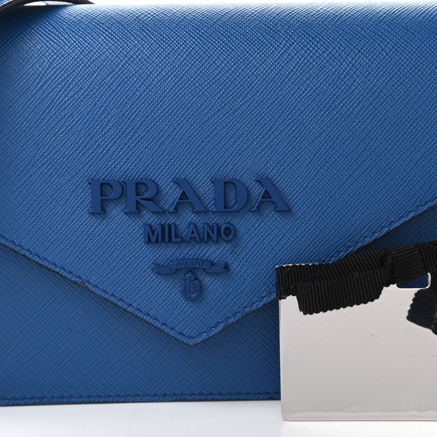 Saffiano Envelope Chain Shoulder Bag Bluette