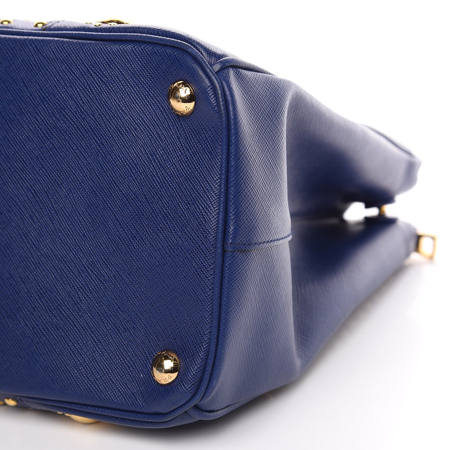 Saffiano Studded Medium Double Zip Tote Bluette