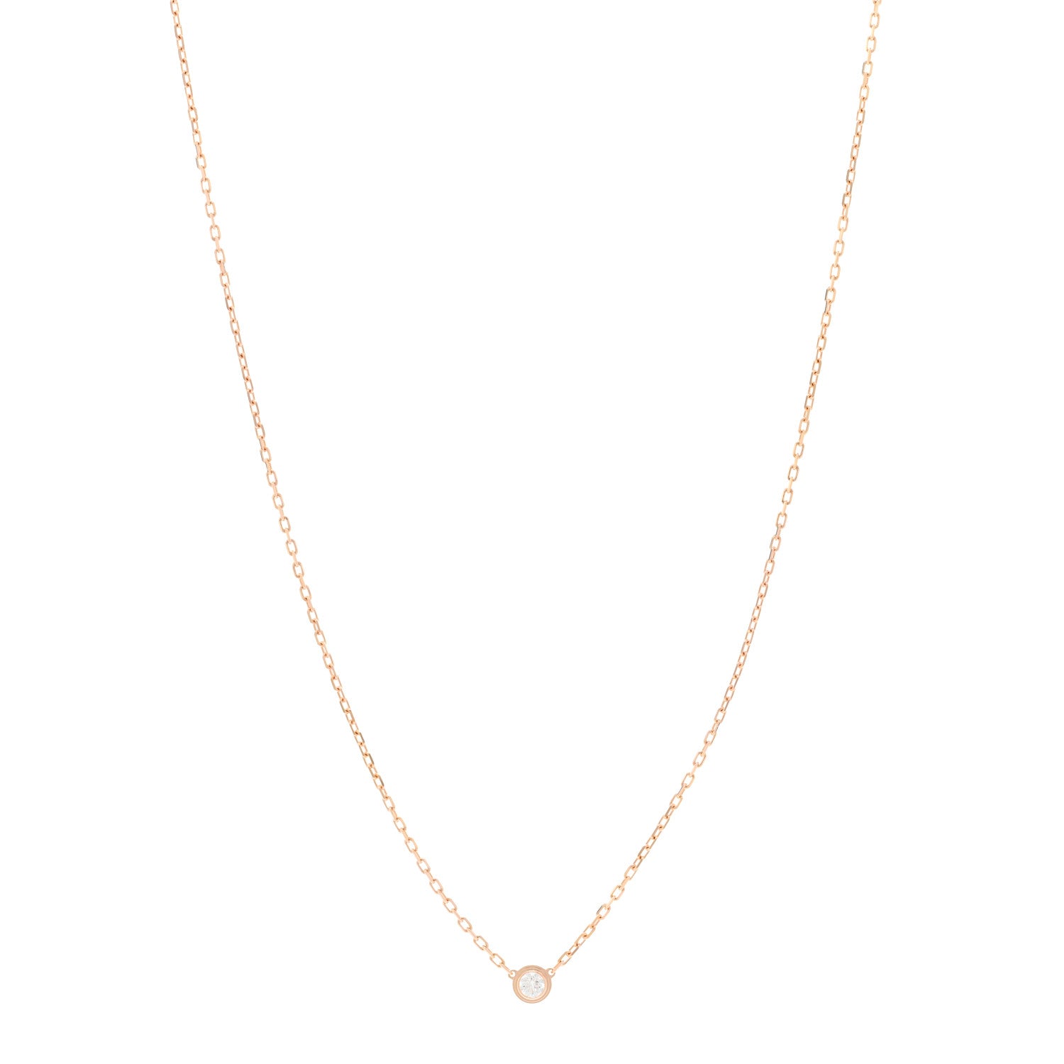Cartier 18K Pink Gold Diamond SM D'Amour Pendant Necklace 1 of 4