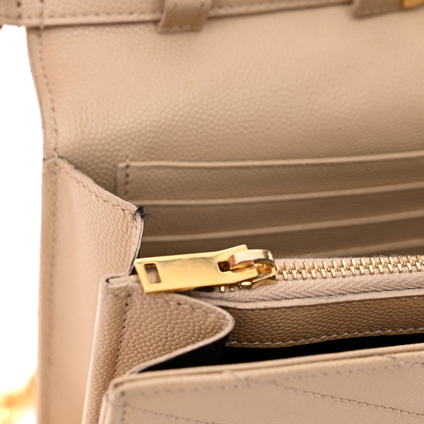 Grain De Poudre Matelasse Chevron Monogram Envelope Chain Wallet Nude Powder