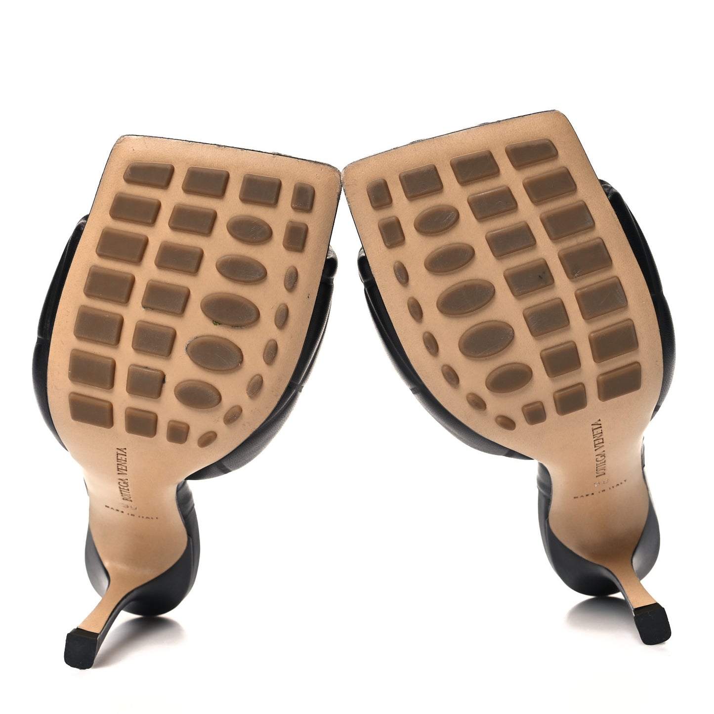 Nappa Quilted Rubber Lido Mule Sandals 39 Black
