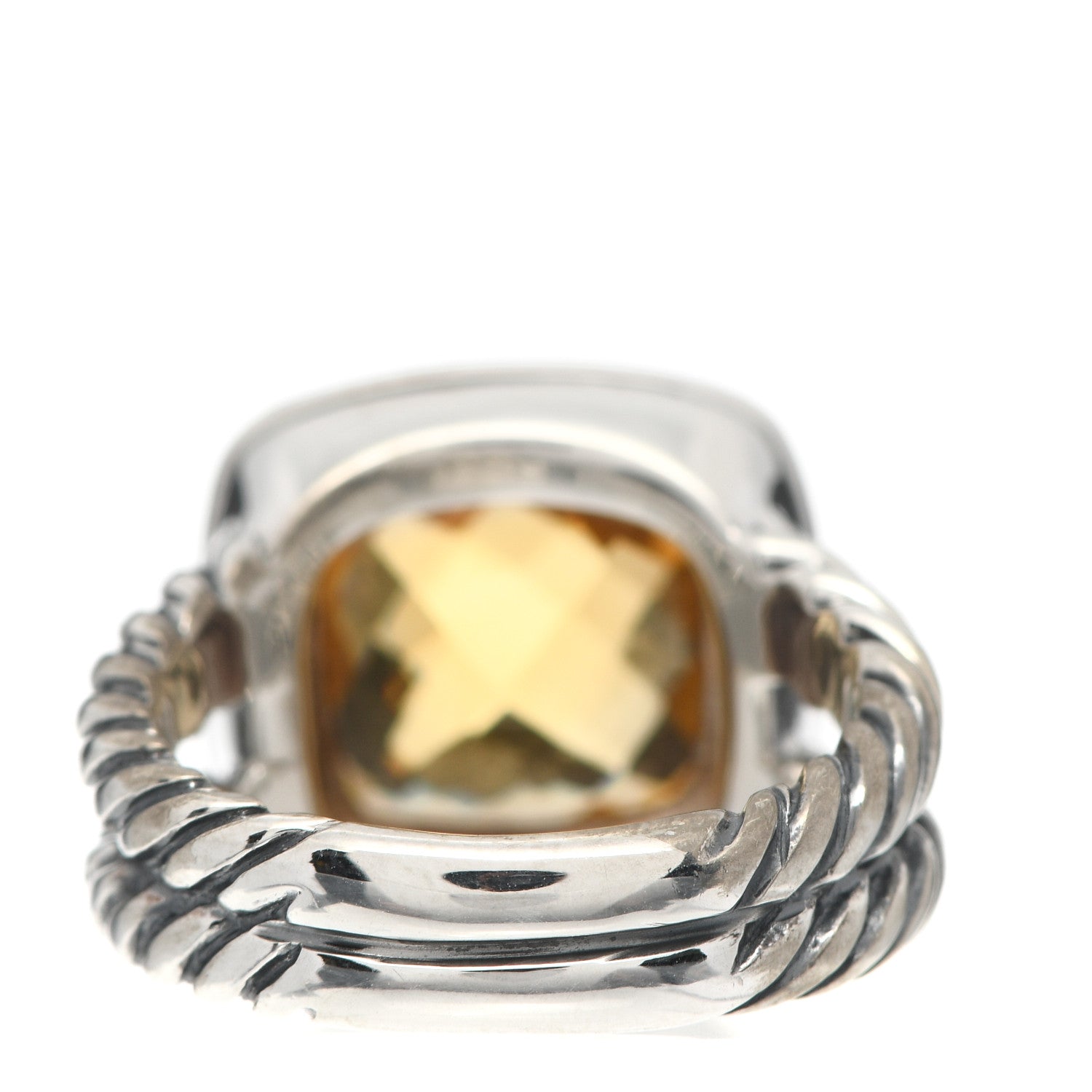 David Yurman Sterling Silver Diamond Citrine 11mm Albion Ring 51 5.75 4 of 6