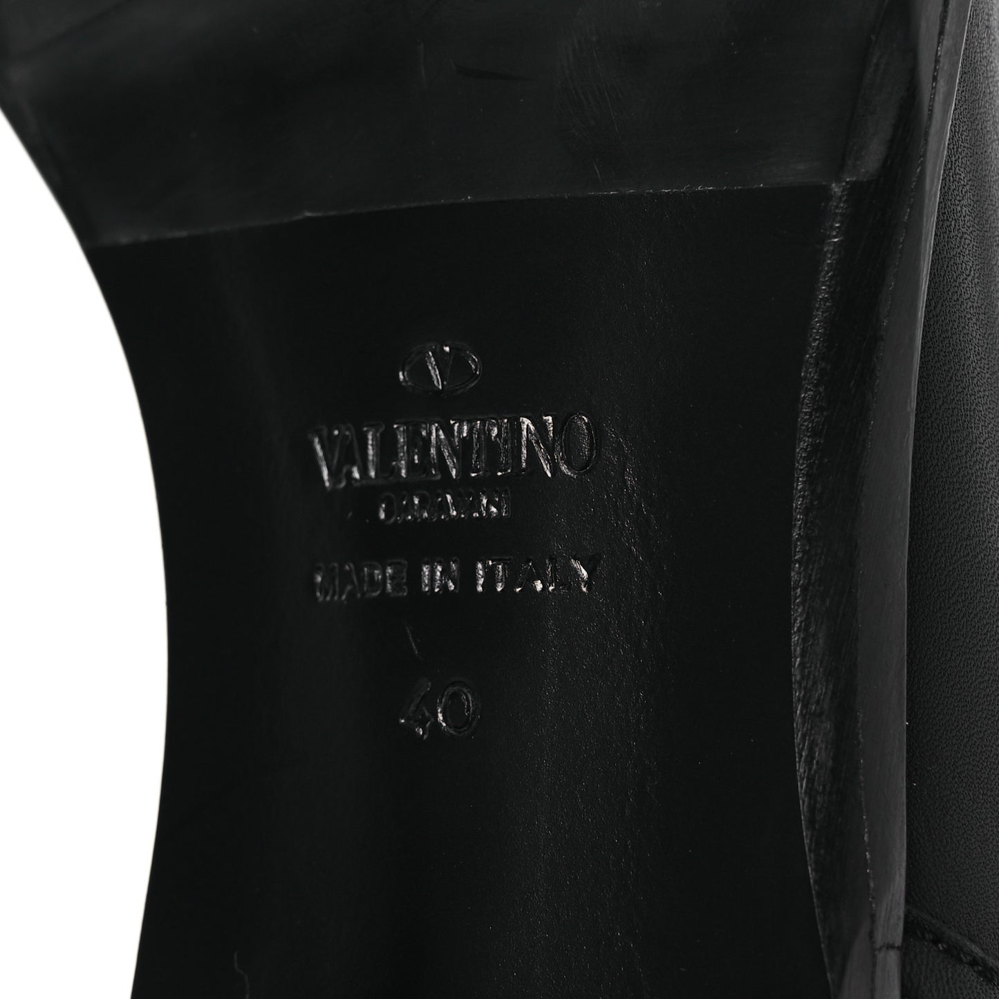 Calfskin Rockstud 30mm Biker Boots 40 Black