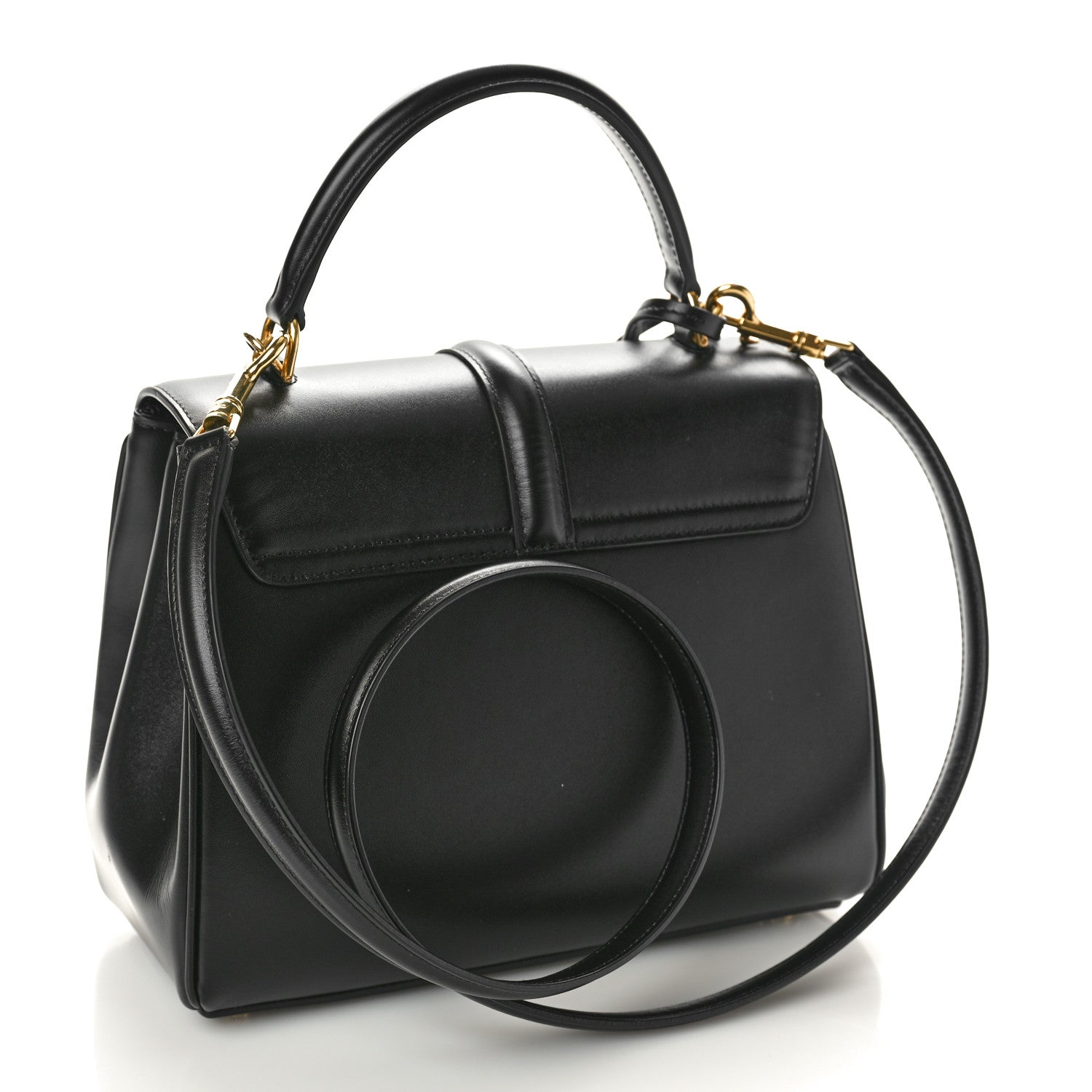 Celine Satinated Calfskin Small 16 Top Handle Bag Black 3 of 9