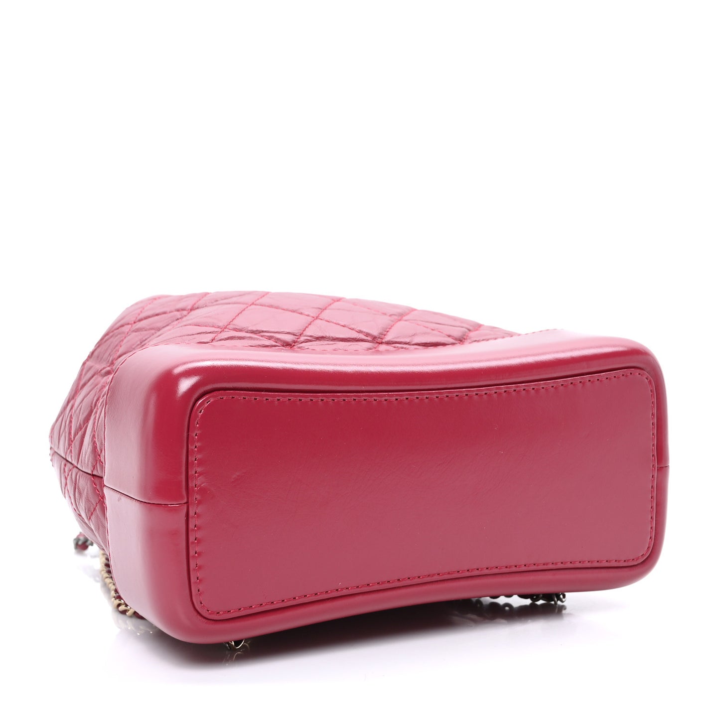 Aged Calfskin Quilted Small Gabrielle Backpack Dark Pink