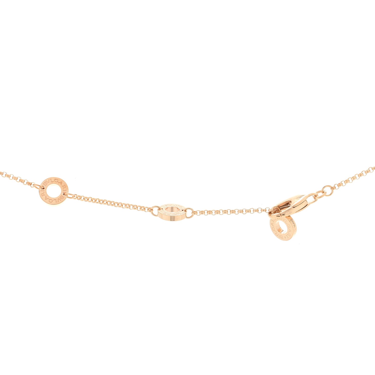 18K Rose Gold Diamond Small B.Zero1 Pave Pendant Necklace