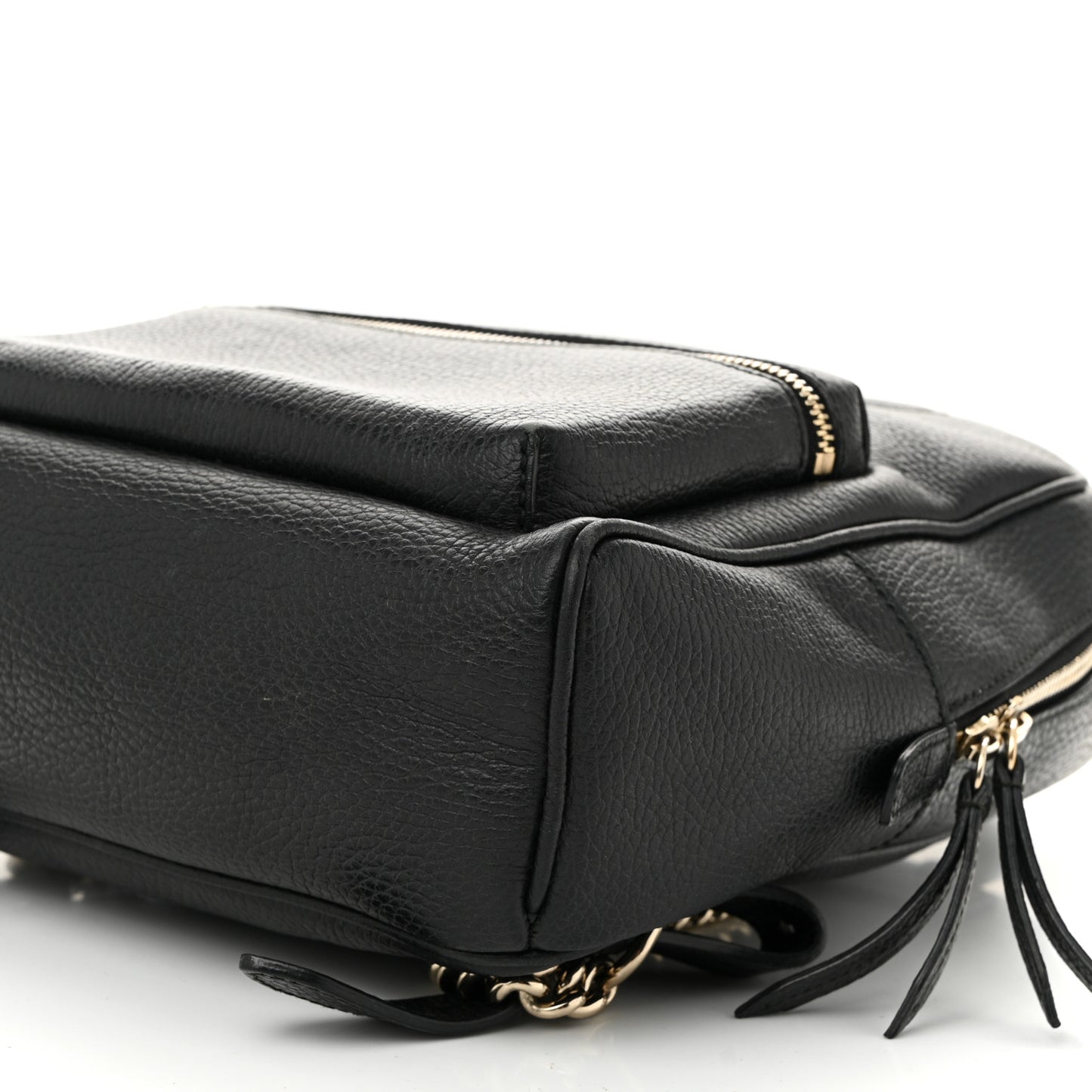 Pebbled Calfskin Soho Chain Backpack Black