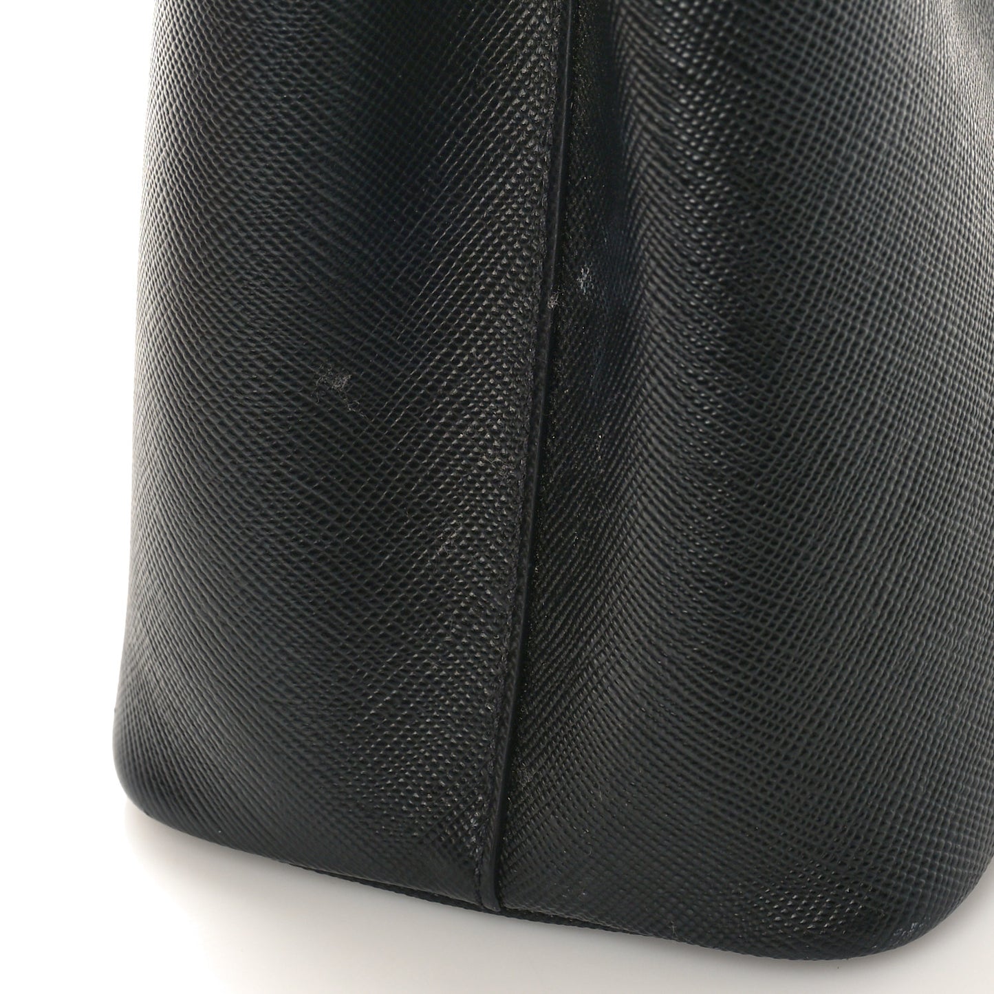 Saffiano Cuir Small Double Bag Black Fuoco
