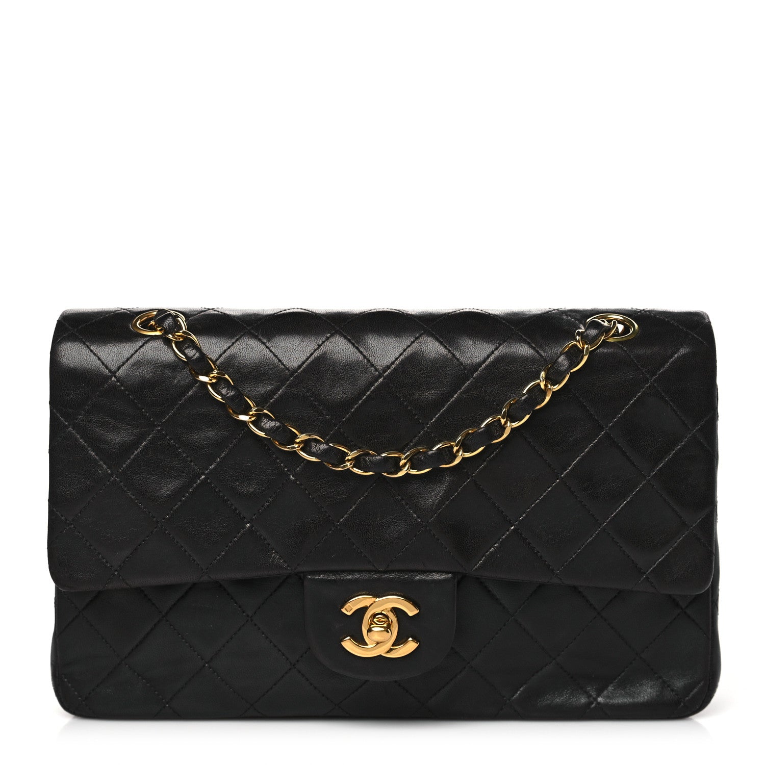 Chanel Lambskin Quilted Medium Double Flap Black 1 of 10