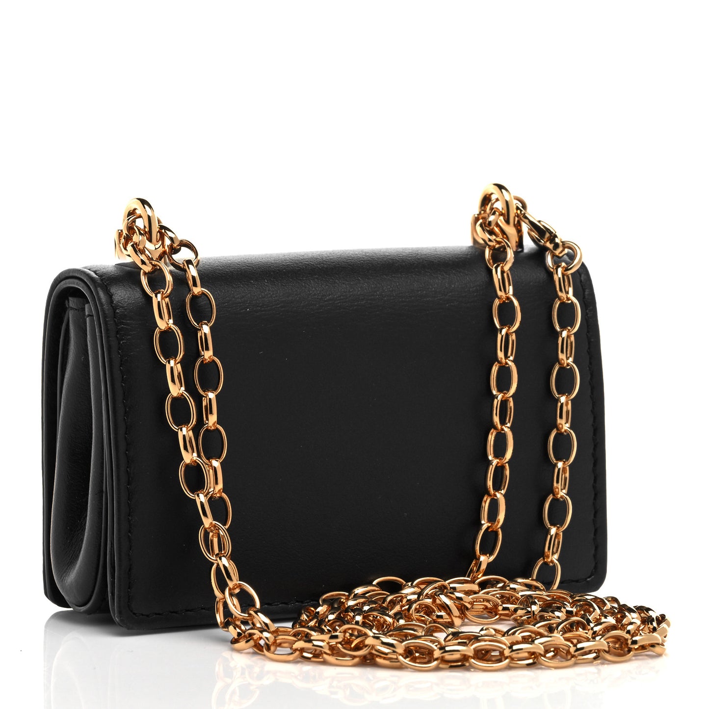 Calfskin Micro DG Girls Shoulder Bag Black