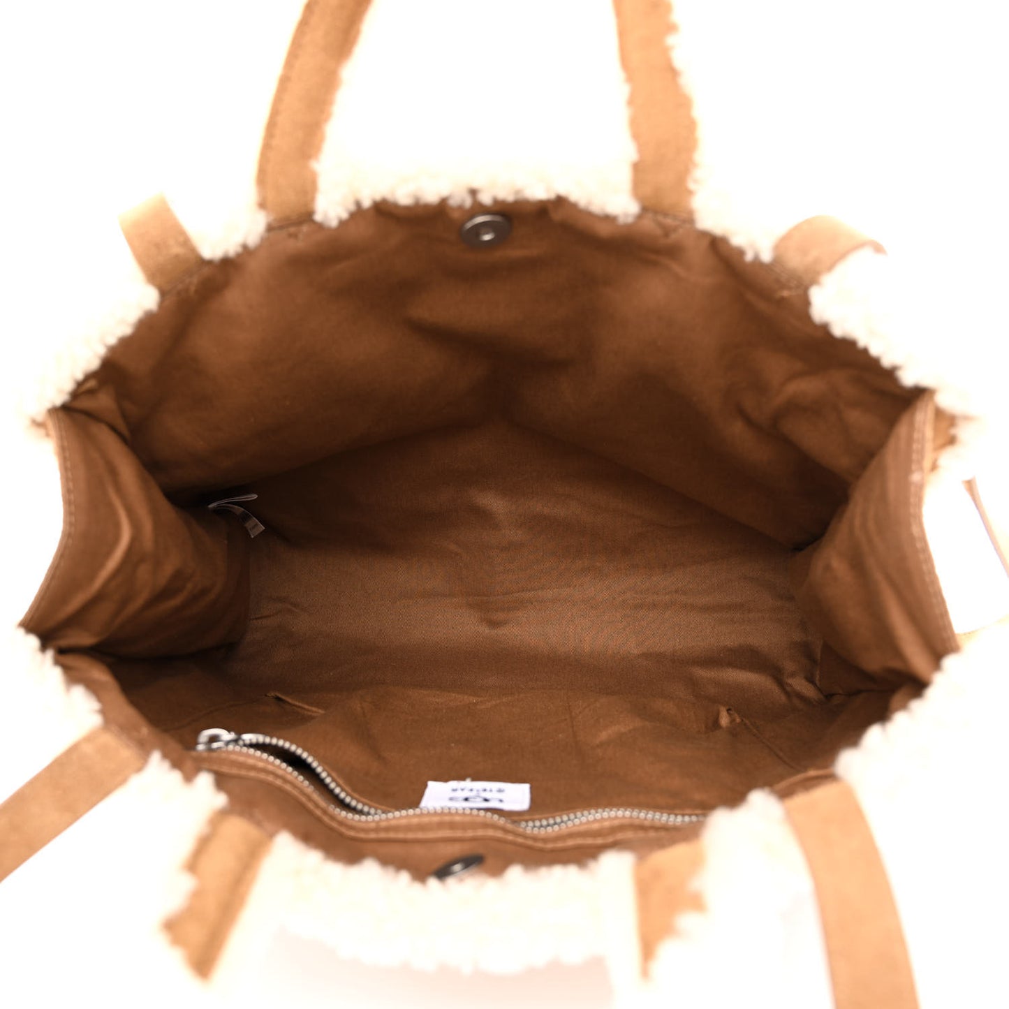 X UGG Suede Shearling Medium Shopping Bag Chestnut