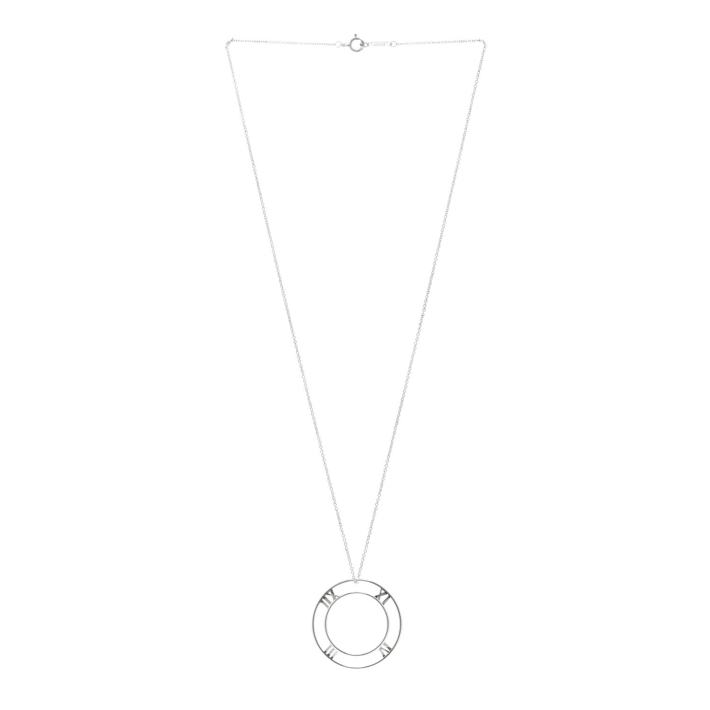 Sterling Silver Large Atlas Open Pendant Necklace