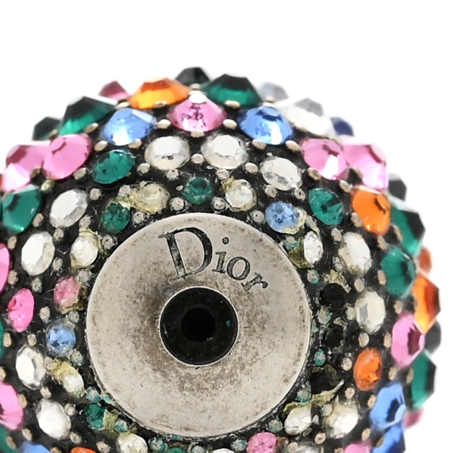 Crystal Mise En Dior Tribal Earrings Multicolor Antique Silver